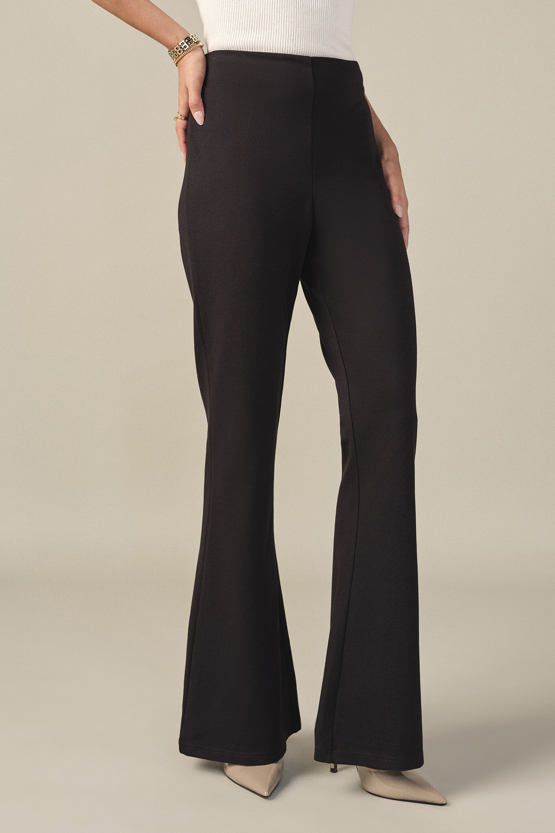 Bell Bottom Pants in Black, Black, image 2